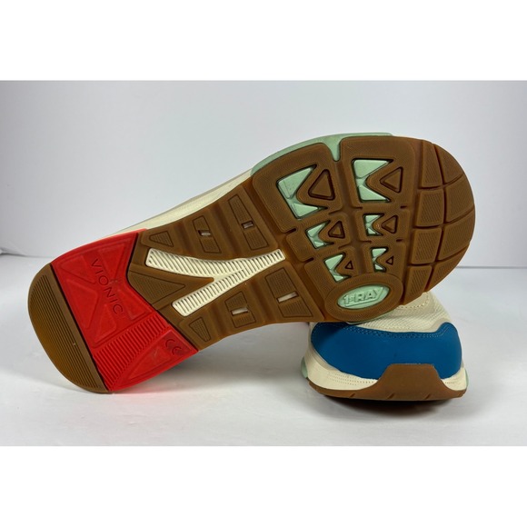 Vionic Strider Multi Color Walking Sneakers Cream Blue Red WSTRIDER Womens 8.5 - Picture 8 of 9